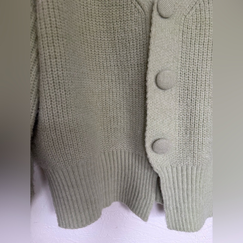 Lumiere Anthropologie Button Up Mint Green Knit Woven Cardigan Sweater Jumper - Picture 7 of 12